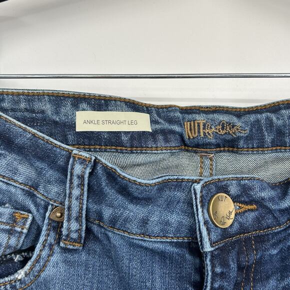 Kut From The Kloth Ankle Straight Leg Cuffed Jeans Size 6 - Picture 4 of 8
